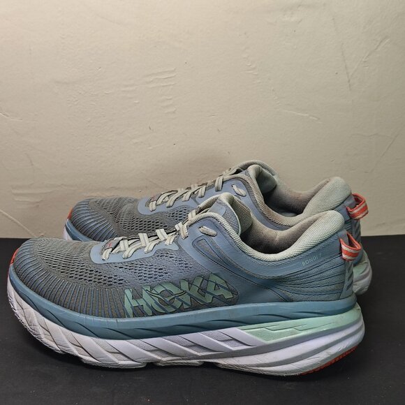 Hoka One‎ Bondi 7 Womens Size 9.5 Blue Lightweight Breathable Running Shoes - Picture 10 of 11